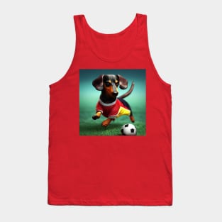 Dachshund Plays Football Tank Top